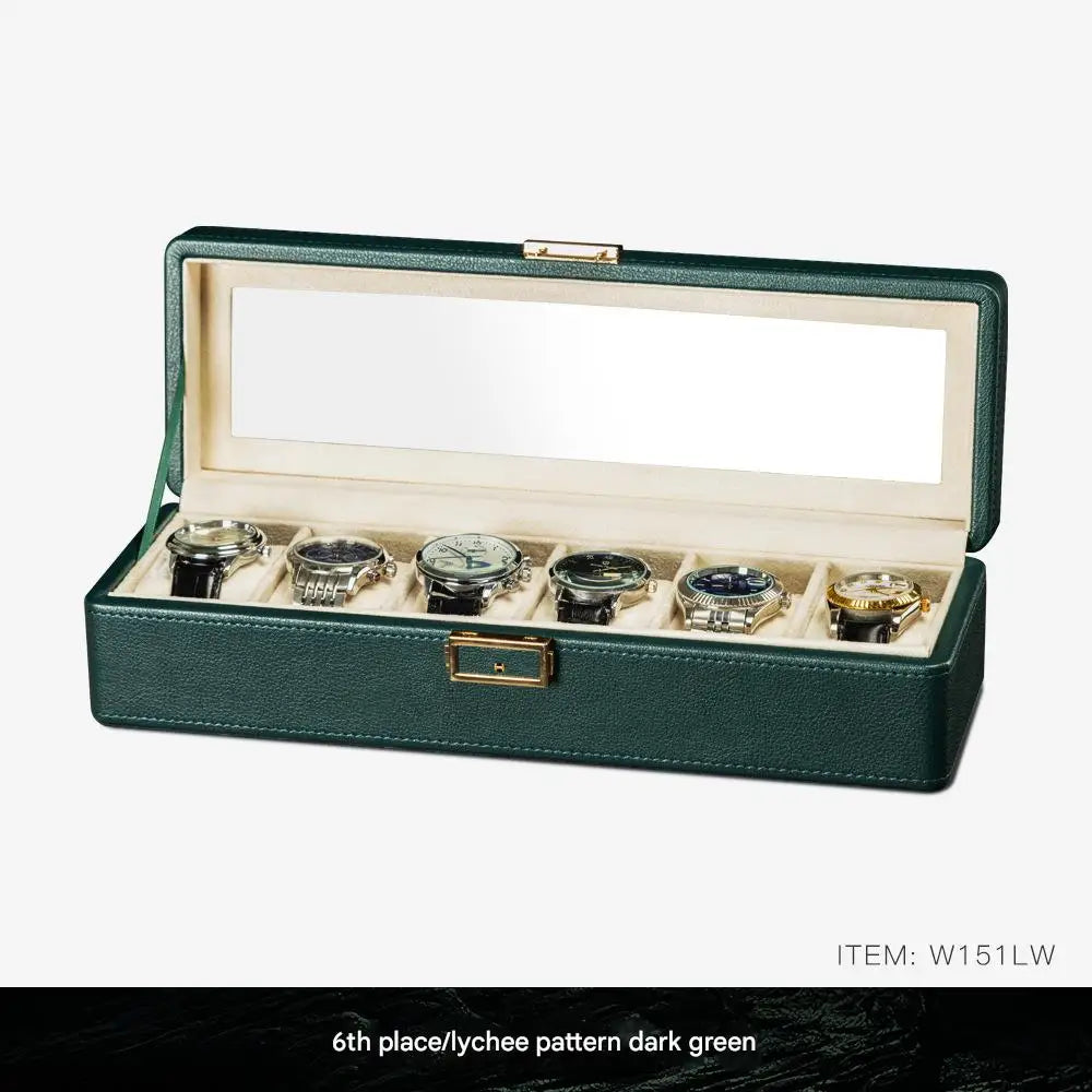 boîte rangement montres velours noir cadenas moderne 12 places storage watch box black velvet