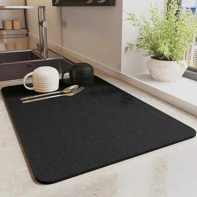 tapis sol moderne texture tissée gris vert bleu cuisine maison intérieur décoratif