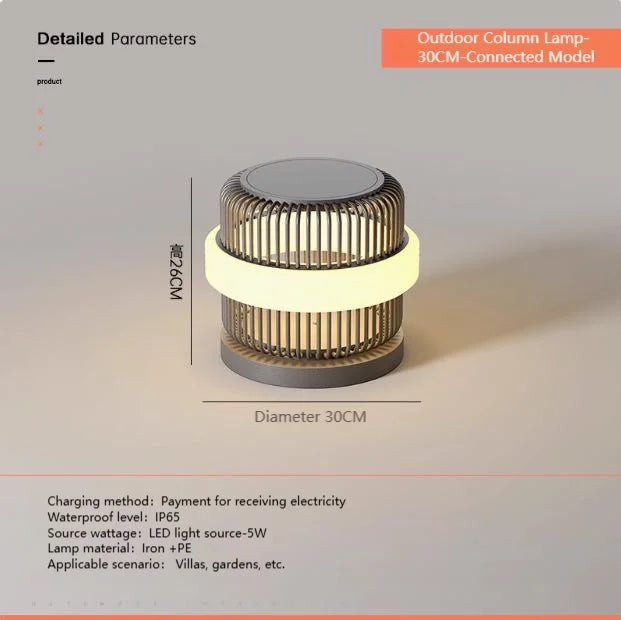 lampe solaire dorée moderne rayures horizontales flux lumineux 249 2000 imperméable base inclusive