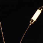 suspension lumineuse led contemporaine minimaliste spirales dorées salon chambre
