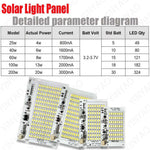 projecteur led solaire extérieur haute luminosité blanc matrice led moderne 100w 200w 6000k télécommande