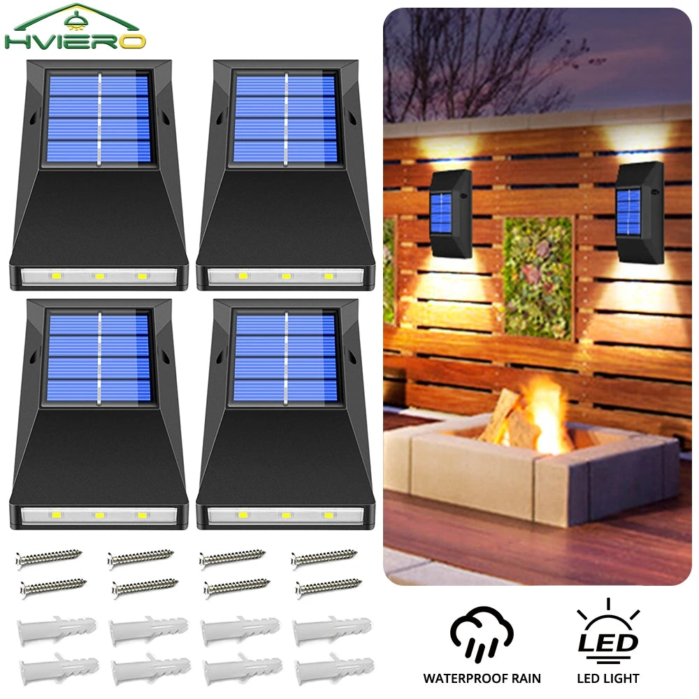 lampe solaire murale moderne noire bleue panneaux solaires led ip65 résistante pluie