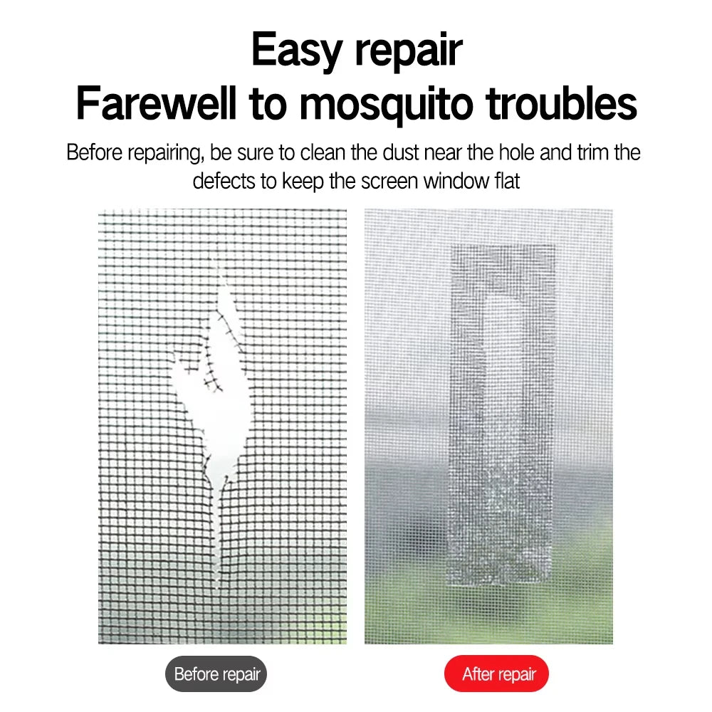 ruban adhésif réparation fenêtres durable anti insectes maille fine gris facile utilisation