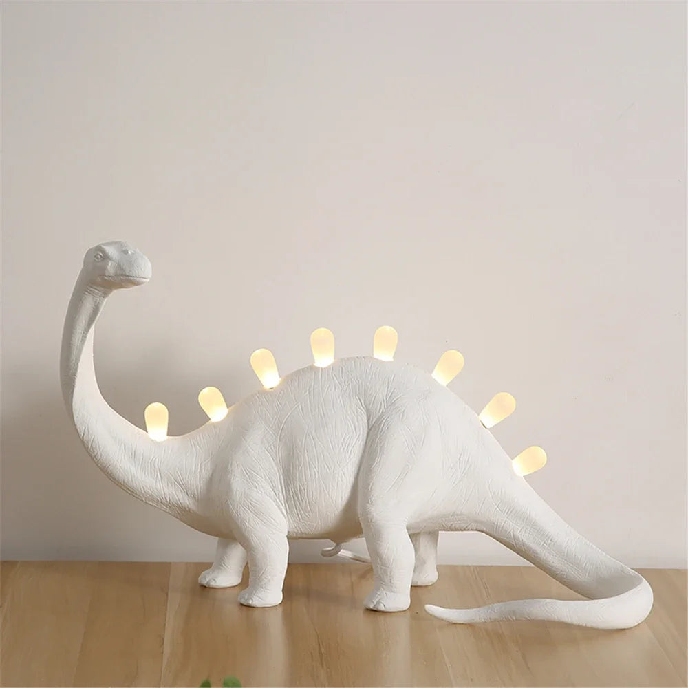 lampes table dinosaure brontosaurus rex led modernes résine filaments intégrés éclairage blanc
