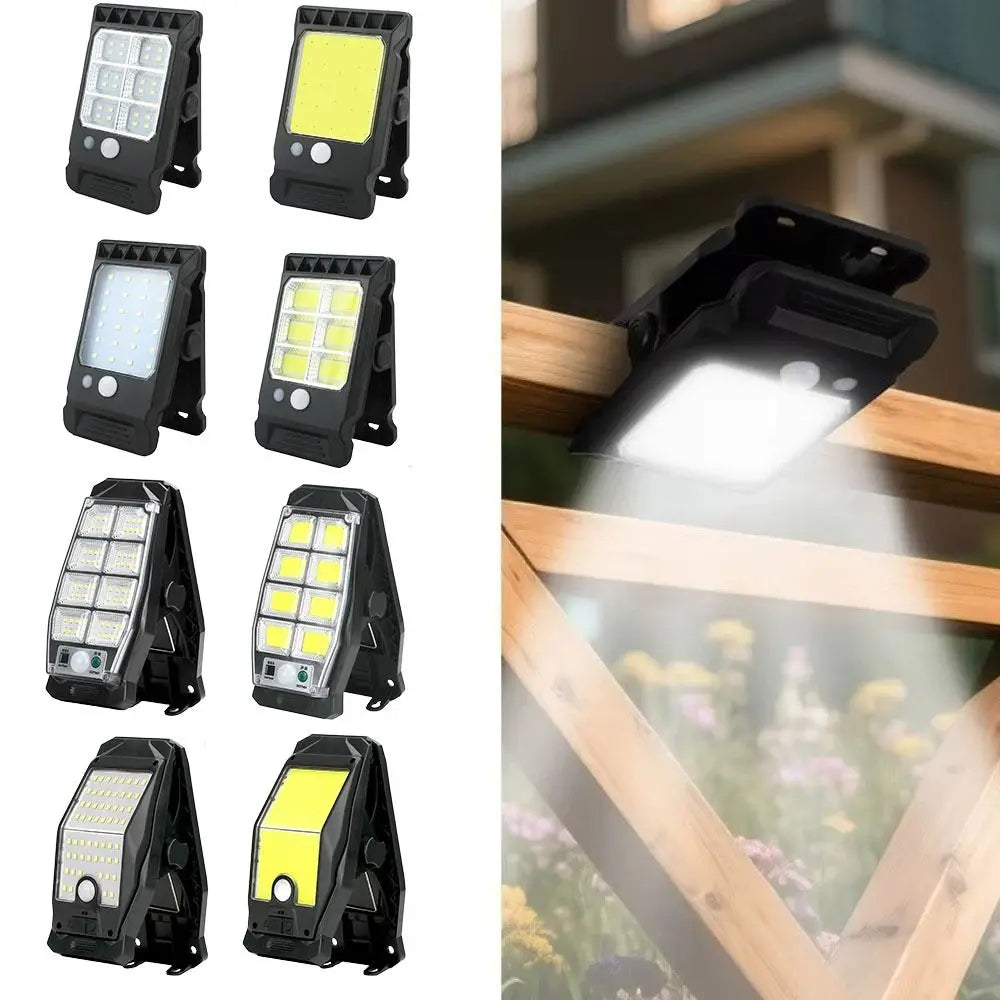 lampe solaire clip on noir moderne étanche abs mat facile contrôle bouton