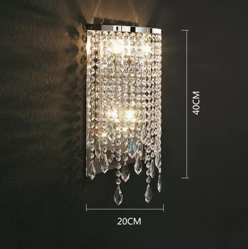 lampe suspendue cristal or moderne élégante chaînes transparentes salon salle manger