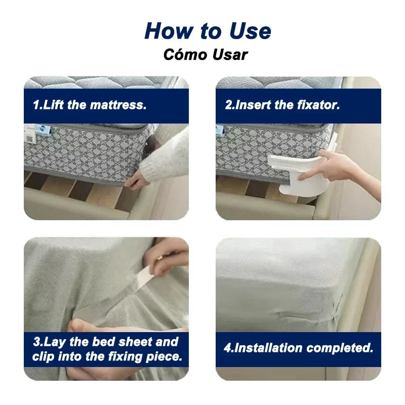 supports drap blancs modernes clips anti dérapants 500 pièces lit familial sécurité maison