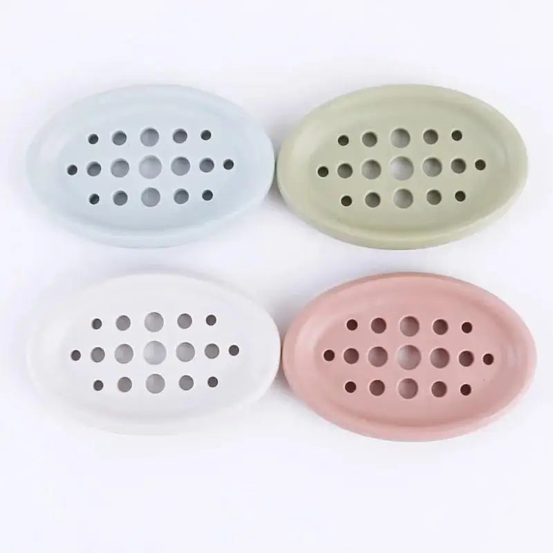 porte savon silicone vert pastel rose clair blanc bleu moderne minimaliste rond ajouré antidérapant
