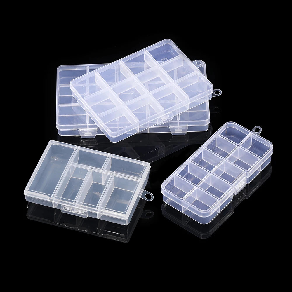 boîtes rangement transparentes 10 15 24 28 grilles clips modernes bijoux bricolage affichage storage