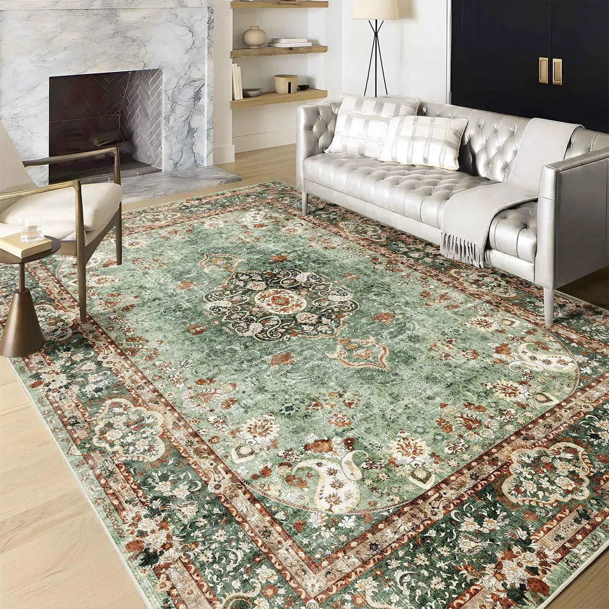 tapis floral oriental géométrique classique salon chambre extérieur 50x80cm 80x120cm 120x160cm