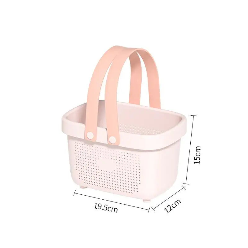 panier rangement perforé anses larges serviettes cosmétiques moderne rose violet grisclair