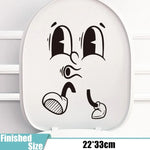 sticker autocollant visage souriant dessin animé noir salle bains décoration murale étanche pvc