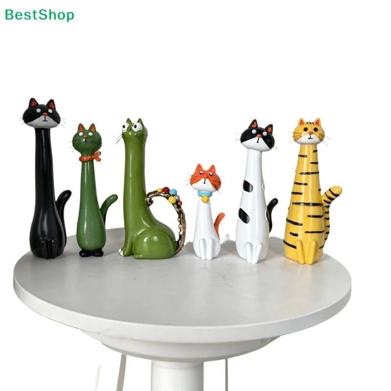 vases résine forme chat moderne couleur verte yeux oreilles queue motifs fleursDecorationMaisonBureauOrnementCartoon