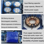 transformateur puissance 12v 24v 45w 60w 100w bleu industriel silent led alimentation électrique certification