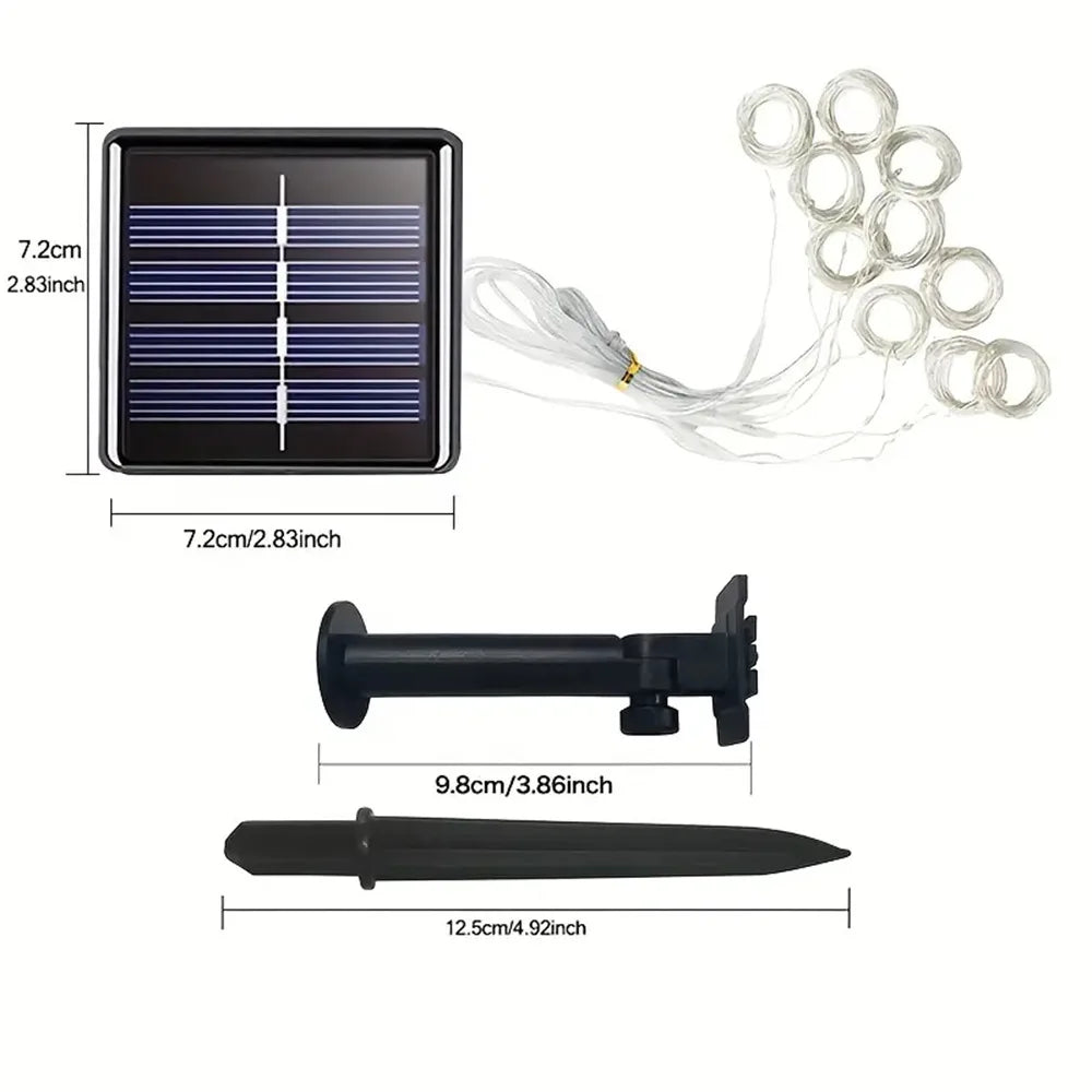 rideau lumineux led blanc multicolore clips moderne panneau solaireextérieur noël vacances