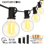 guirlande lumineuse led transparentes moderne vintage 15m 30m adaptateur télécommande clips noirs