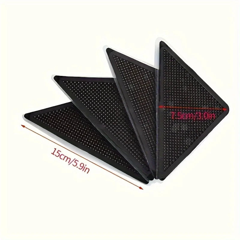 protections anti dérapantes adhésives réutilisables tapis triangles noir blanc rouge beige bleu