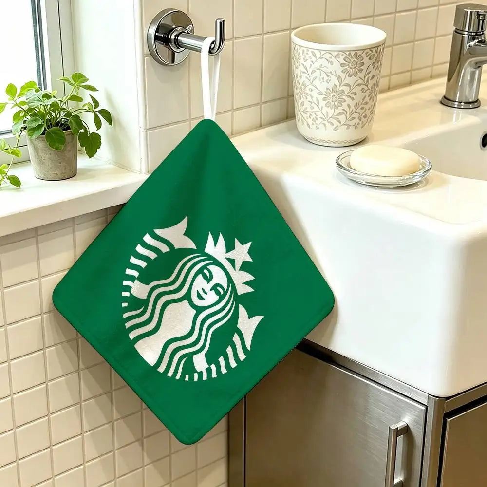 sac main vert logo starbucks blanc anneau métallique moderne polyvalent durable polyester Jacquard