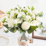 bouquet fleurs artificielles soie pivoine decoration maison elegante anniversaire mariage baby shower intérieur