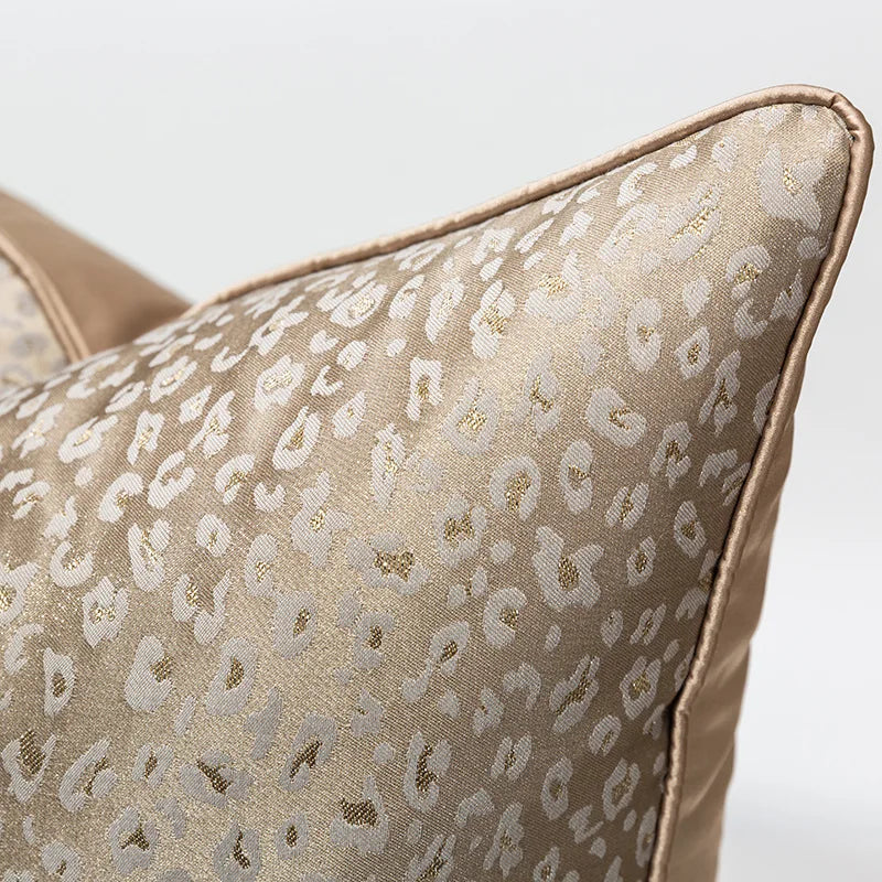 coussin housse polyester léopard beige clair contemporain adhésif 30x50cm 45x45cm 50x50cm decoration maison voiture