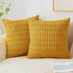 coussins décoratifs modernes jaune rayures horizontales bohème polyester coton utilisation canapé lit voiture