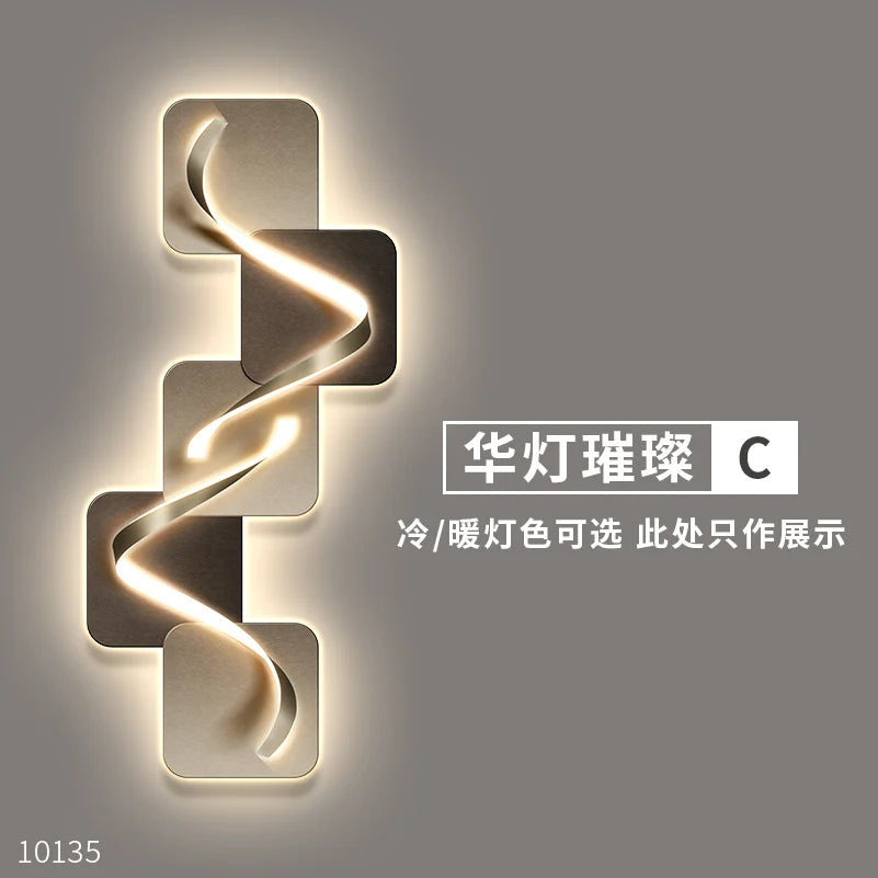 applique murale contemporaine led blanc gris spirale relief 100x46cm 120x55cm