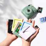 Cadre photo transparent moderne minimaliste adhésif vert noir jaune bleu rose photos imprimées