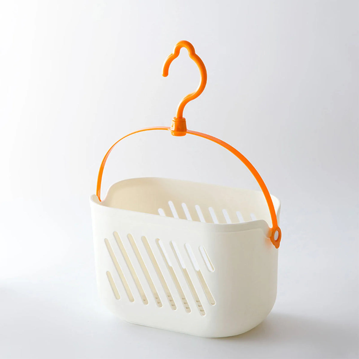 panier suspendu blanc perforations horizontales moderne crochet rangement salle bain cuisine chambre