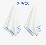 serviette polissage polyester coton blanc bleu opaque moderne 50x35cm zip rangement vin lunettes caméra