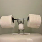 support papier toilette moderne figurine fitness blanc gris
