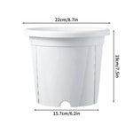 Pots fleurs modernes plastique vert couvercle motif branches blanc minimalistes