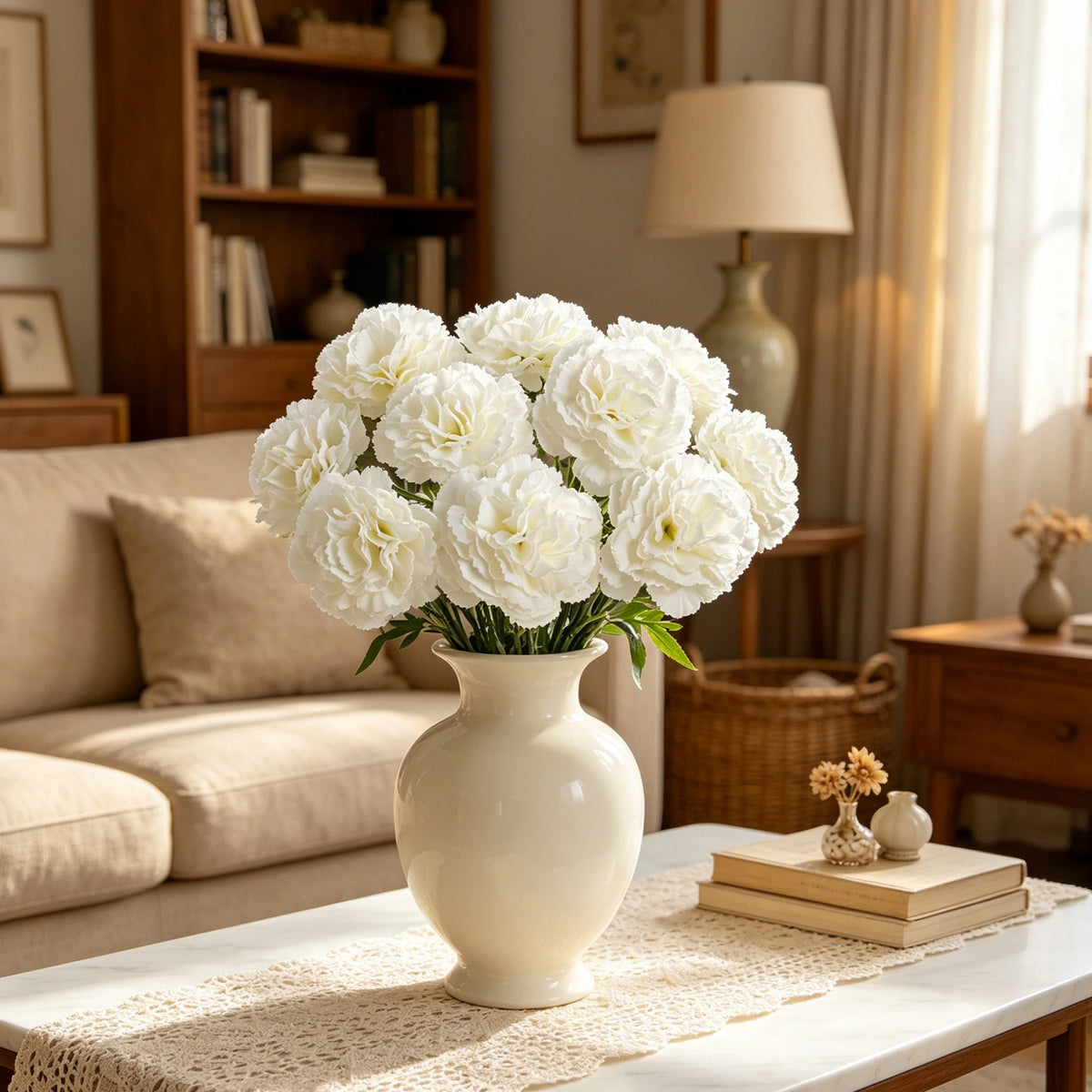 bouquet artificiel fleurs pivoines feuilles vertes mariage anniversaire décoration intérieure rose blanc rouge classic