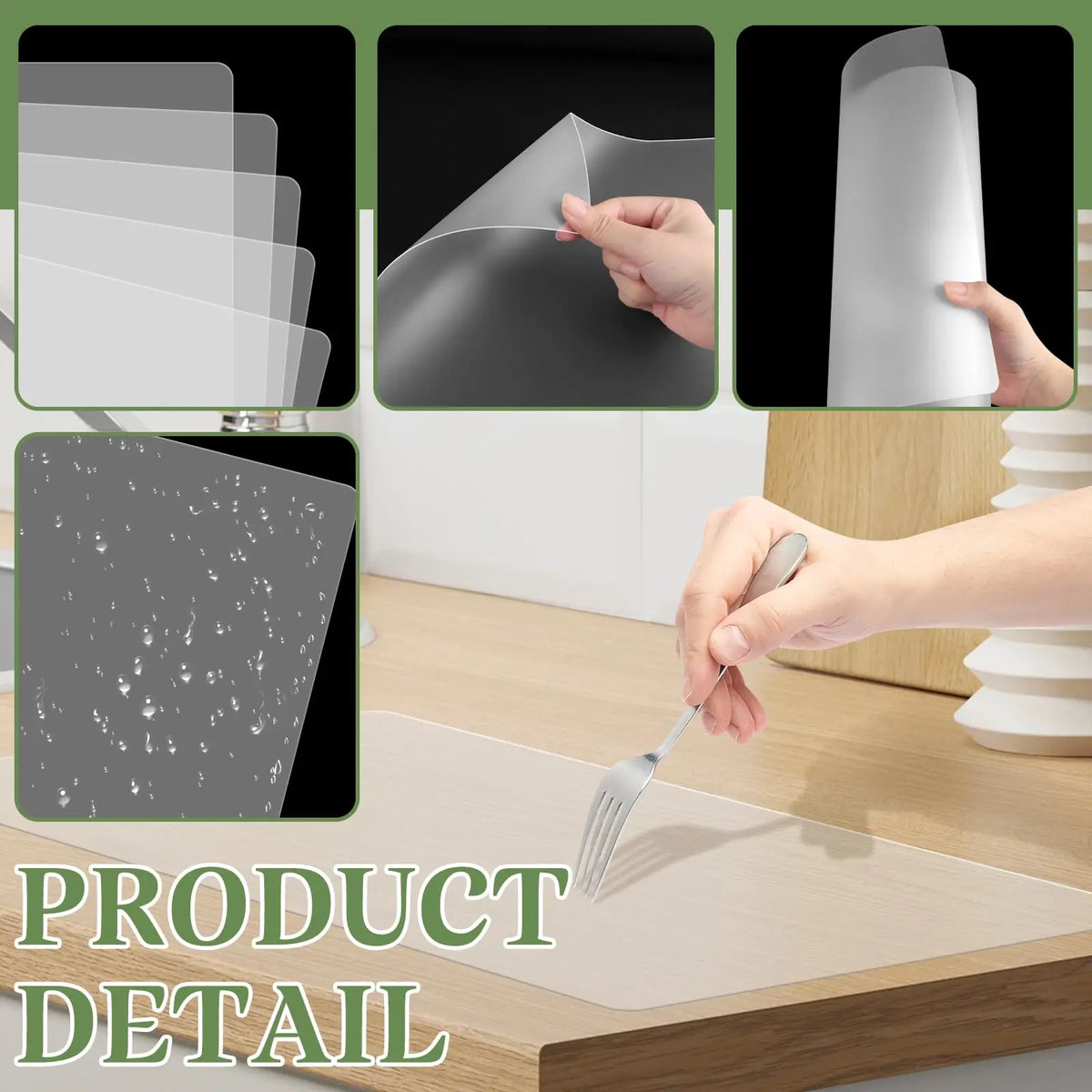 tapis table transparent adhésif protection moderne cuisine salle manger pack