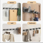 porte sacs mural gris moderne crochets fixations objets accrochés serviettes sacs