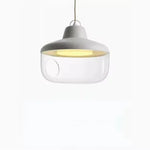 suspension lumineuse moderne transparente oiseau figurines robot vert gris noir rouge