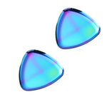 support bijoux bleu iridescent doré moderne mat métal anneau organisation décoration triangle