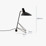 lampadaire led vintage noir pied trépied angle salon chambre coucher abatjour conique mid century