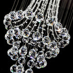lustre moderne classique cristal chaînes métalliques transparent doréintérieur led lumières