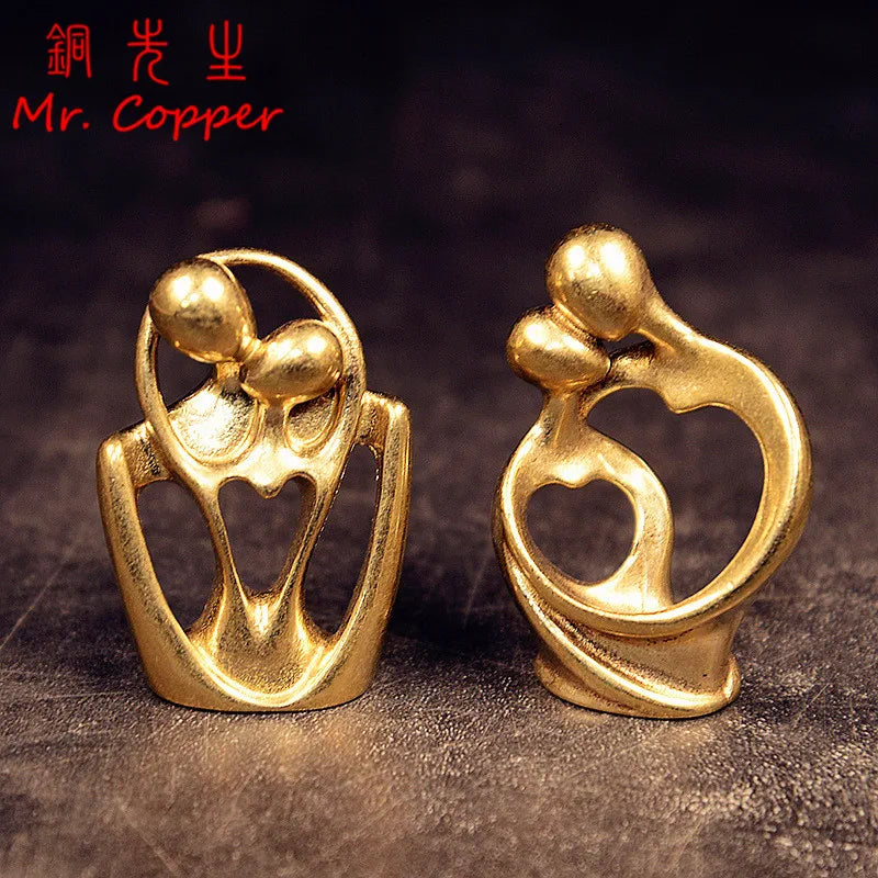 figurines decoratives bronze doré abstrait moderne minimalistes ornement decoration maison