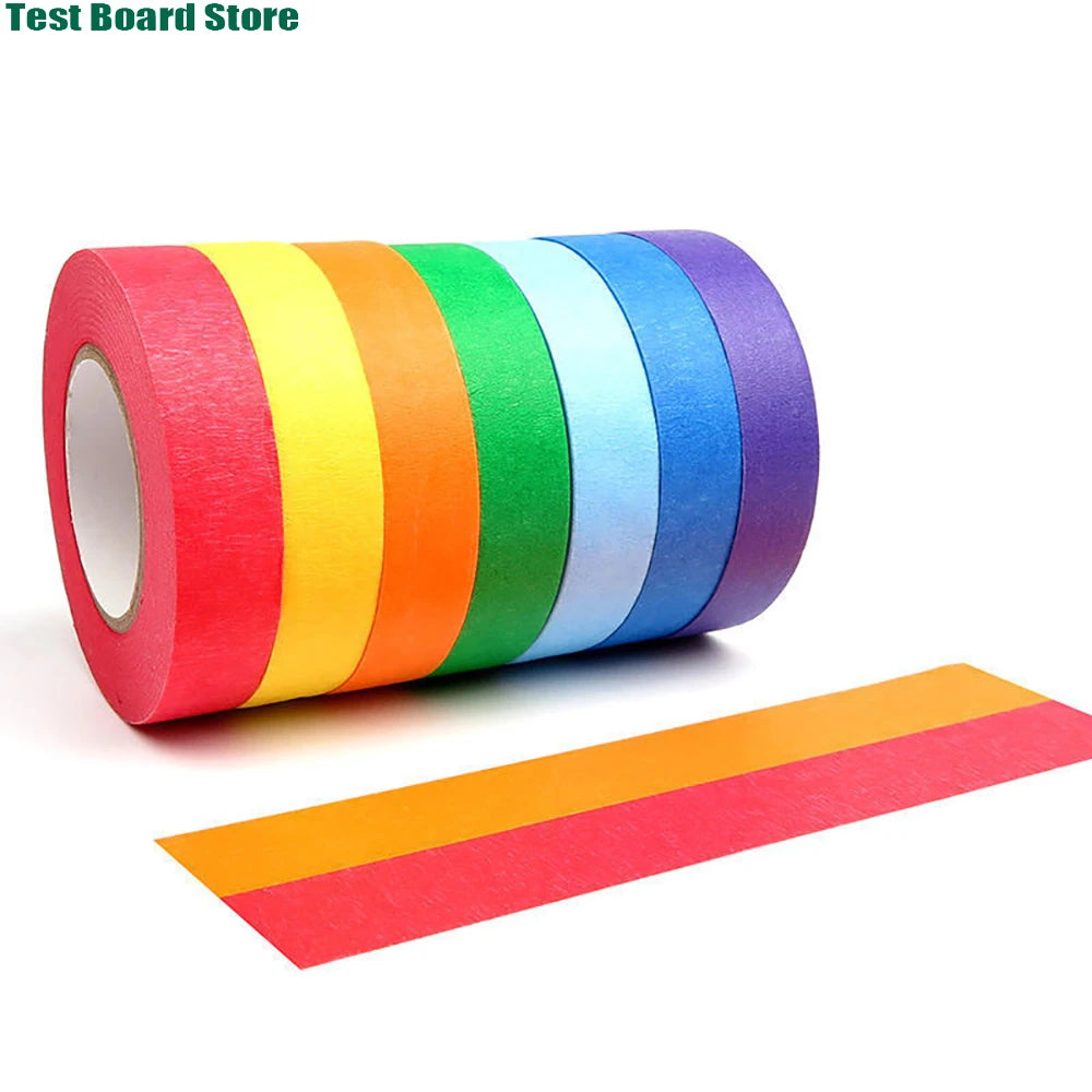 rubans adhésifs colorés peinture 8mm rouge orange jaune vert bleu violet simples decoration loisirs