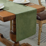 champagne vert olive chemin table velours moderne décoration noël halloween mariage anniversaire famille festive