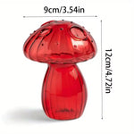 vase moderne transparent champignons colorés orange rouge bleu vert reflets