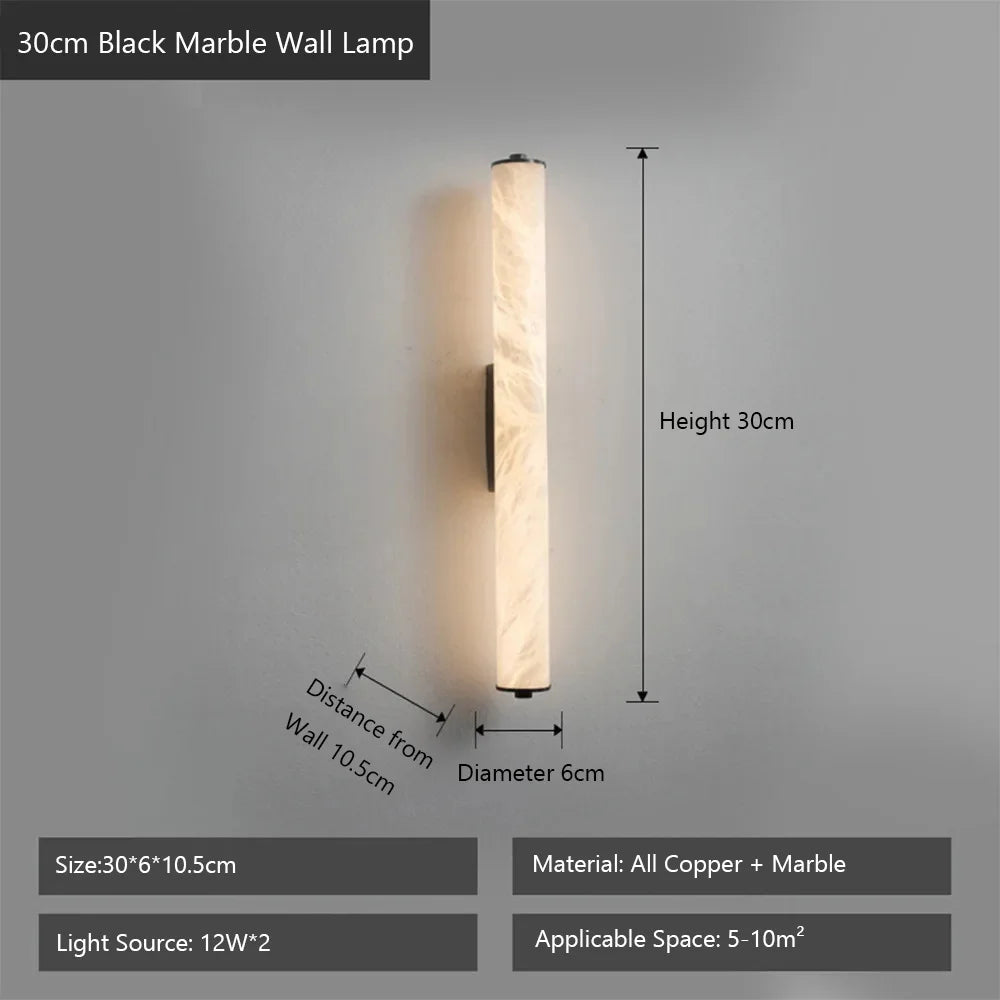 lampe murale moderne marbre blanc led 80cm haute qualité decorationintérieur