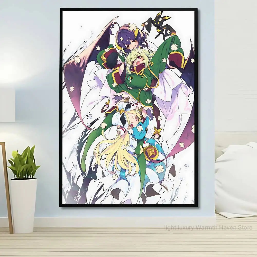 affiche anime personnages moderne art japonais décoration salon papier frame noir varied colors