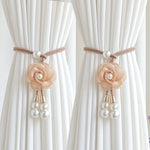 ruban rideaux fleur blanche adhésif élégant blanc rose bleu vert