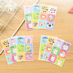 stickers kawaii animaux fleurs adhésifs décoratifs enfants couleurs variées texturés opaques