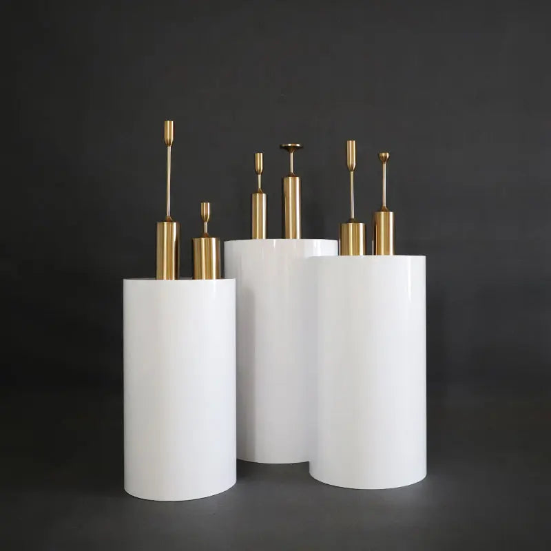 supports présentation métal blanc modernes mariage pièces différentes tailles