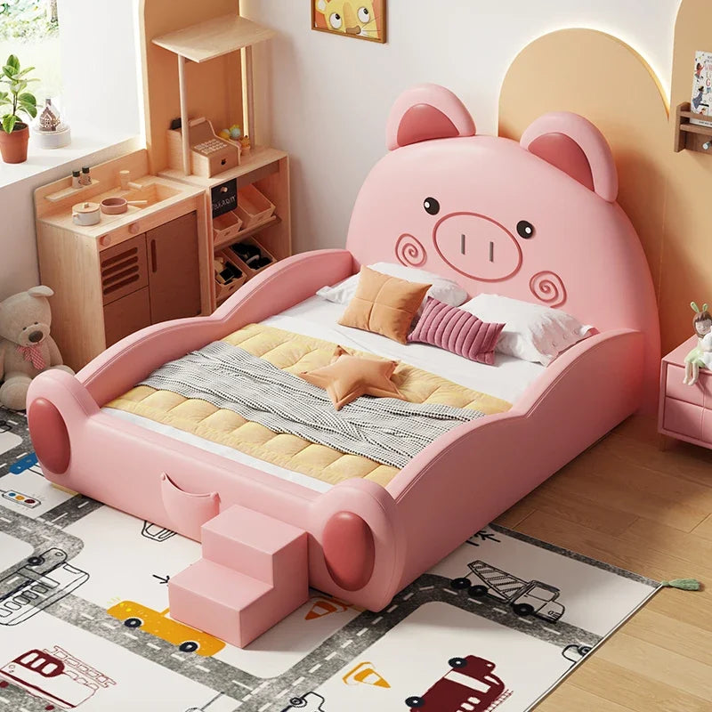 lit enfants rose cochon mignon spirales contemporain oreillers tapis jeu