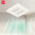 ventilateur led moderne sans pale blanc minimaliste télécommande lumineuses intégrées chambre salon