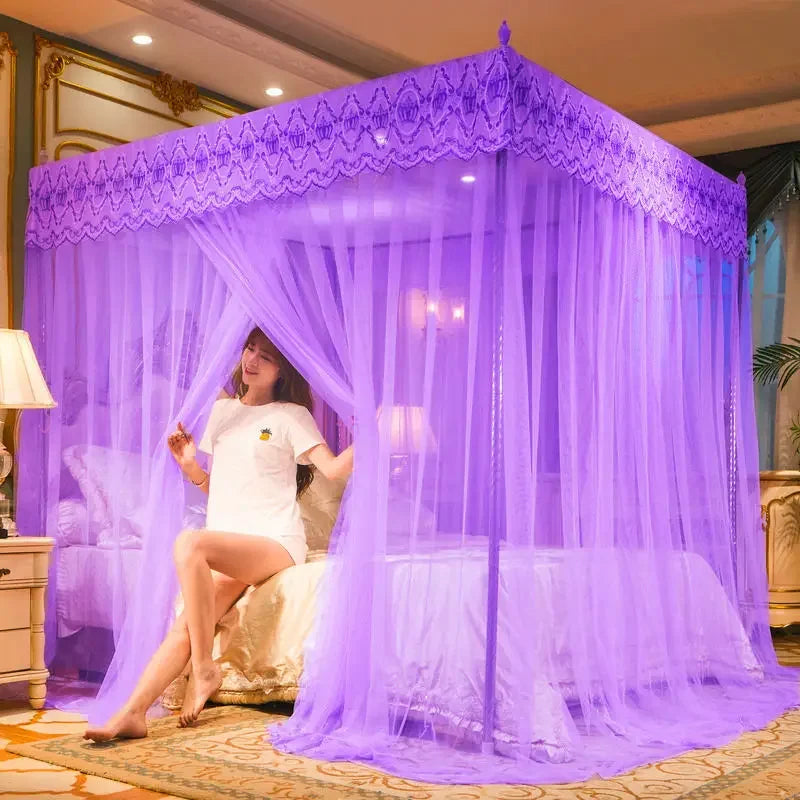 moustiquaire lit dentelle violette rideau anti moustique princesse chambre coucher